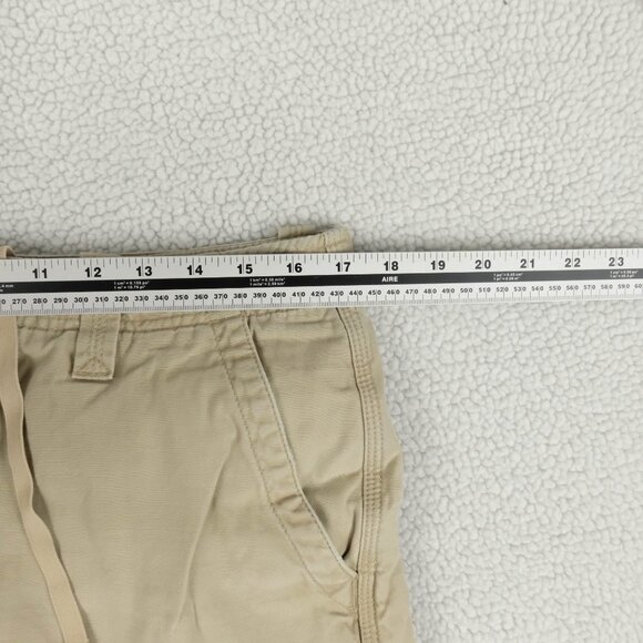 Eddie Bauer Shorts Mens 33 Beige Brown Heavyweight Outdoor Draw String Retro - Picture 6 of 9